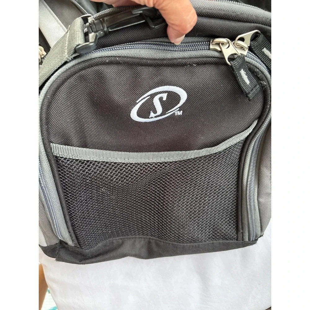 Spalding Mens Athletic Duffel Gym Bag Grey Black Travel Sports Bag Padded Strap
